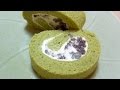 How to make Fluffy GreenTea Roll Cake / Recipe - ふわふわ抹茶ロールケーキの作り方　レシピ