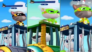 TALKING TOM HERO DASH -- GREEN HERO TOM ANGELA SAVING ALL HERO & BLACK HERO TOM SAVING ALL HERO RUN screenshot 3