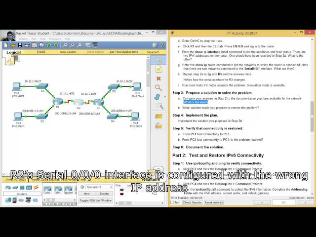 7.3.2.6 Packet Tracer - Pinging and Tracing to Test the Path class=