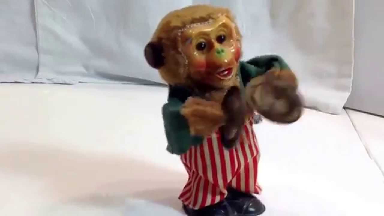 vintage wind up monkey with cymbals