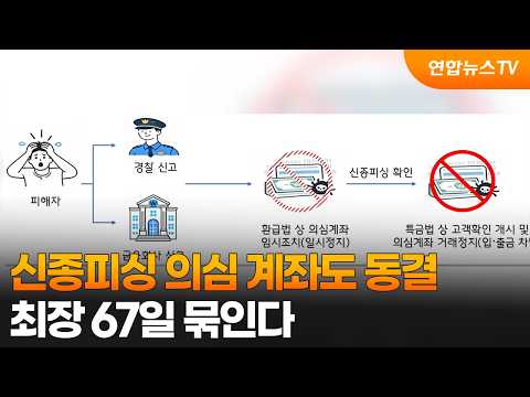 신종피싱 의심 계좌도 동결…최장 67일 묶인다 / 연합뉴스TV (YonhapnewsTV)