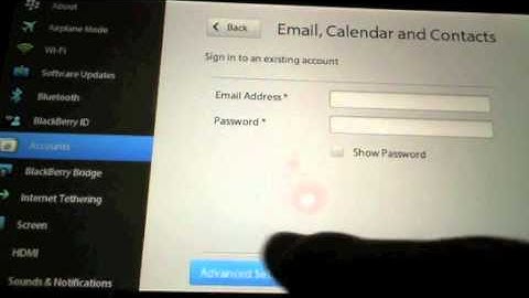 BlackBerry PlayBook Email Setup and Walk Through