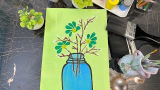 Aesthetic Vase painting on Canvus 🌸| Poster color painting 🎨 | Art & Artistary 
