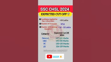SSC CHSL 2024 Expected Cut Off | SSC CHSL Expected Cut Off | SSC CHSL Answer Key 2024 | #shorts #ssc