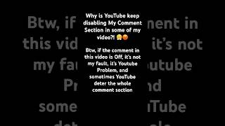 YouTube keep Disabling the Comment ??? youtube youtubeshorts bug youtubebugs shorts