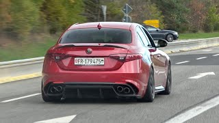 Alfa Romeo Giulia Quadrifoglio With Decat Exhaust - Redline Revs, Accelerations, Powerslides