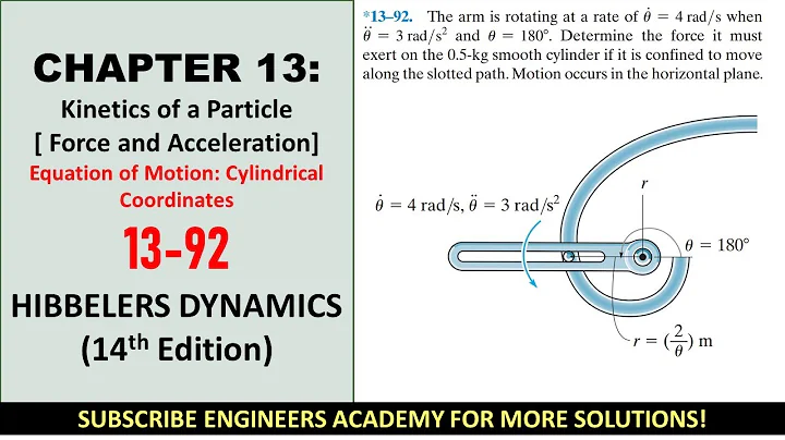 13-92 | Kinetics of a Particle | Chapter 13: Cylindrical Coordinates |  Engineers Academy