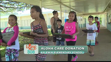 AlohaCare makes donation to Kaewai Elementary School in Kalihi