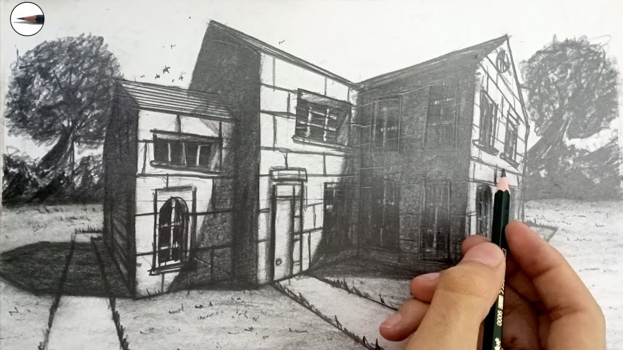 How To Draw A House Using 2-Point Perspective, Step-By-Step