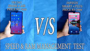 Infinix smart 4 plus VS tecno spark 6 air speed & ram management test