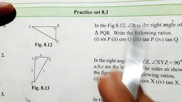 Practice Set 8.1Trignometry 9th std Geometry Class9 SSC Maharashtra State board explanation in hindi