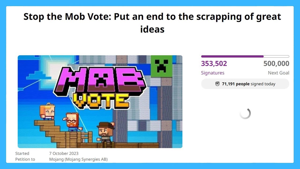 Petition · Stop the Mob Vote: Put an end to the scrapping of great