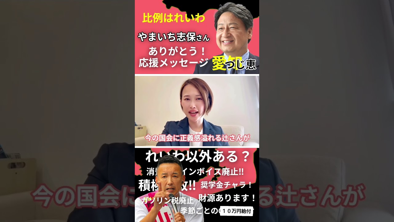 つじ恵へ「応援メッセージ」やまいち志保西尾市議会議員【れいわ新選組 愛知県】
