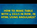 How to make table with 4 cells in row, in html using angularJS?