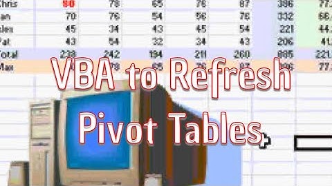 VBA to Refresh All Pivot Tables