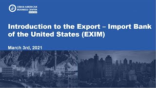 Introduction to the Export-Import Bank of the United States (EXIM)