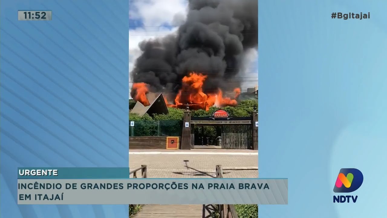 Incêndio de grandes proporções atinge o WARUNG Beach Club na Praia