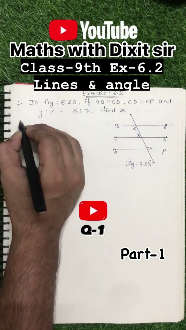 Class 9th ncert ex 6 2 lines angles mathswithdixitsir ncertmaths 
