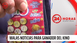 Malas noticias para ganador de millonario Kino: Lotería contradice su versión | 24 Horas TVN Chile