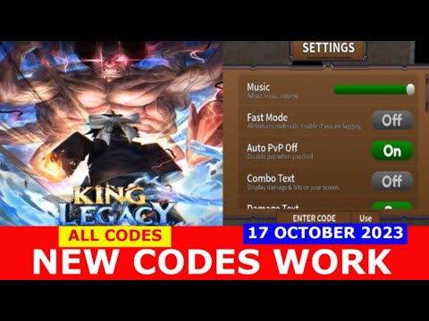 *NEW* ALL WORKING CODES FOR KING LEGACY IN OCTOBER