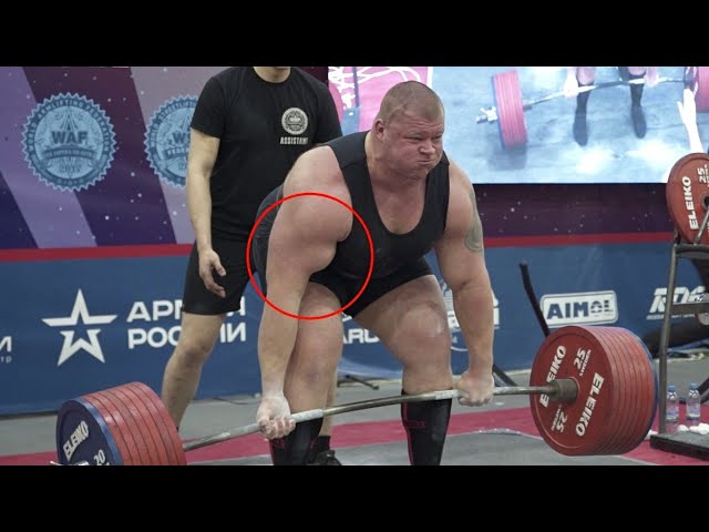 SCARY Bicep Tear! Pavlo Nakonechnyy Deadlift 415 kg / Giant from Ukraine class=