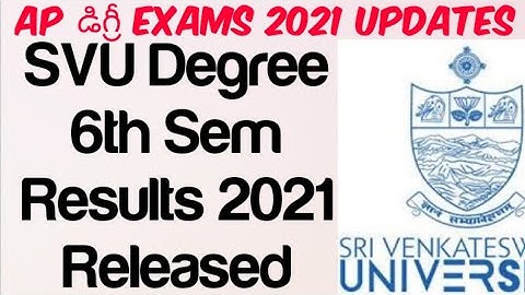 SVU Degree 6th Sem Results 2021 Released//Direct link to check Results