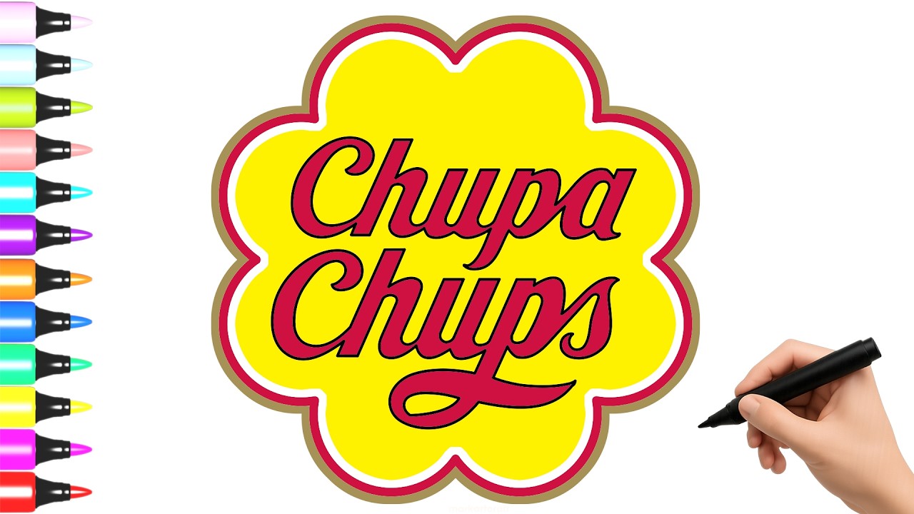 COMO DIBUJAR A CHUPA CHUPS LOGO - YouTube