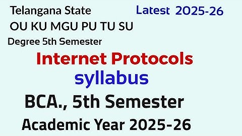 Internet Protocols | Syllabus | 2025 - 26 | BCA., 5th semester OU KU MGU PU TU