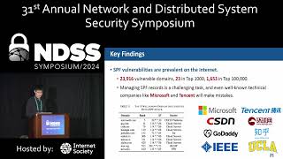 NDSS 2024 - BreakSPF: How Shared Infrastructures Magnify SPF Vulnerabilities Across the Internet