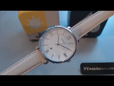 Women's Fossil Jacqueline White Leather Strap Watch ES3793