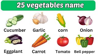 25 vegetables name in English | vegetables vocabulary with picture