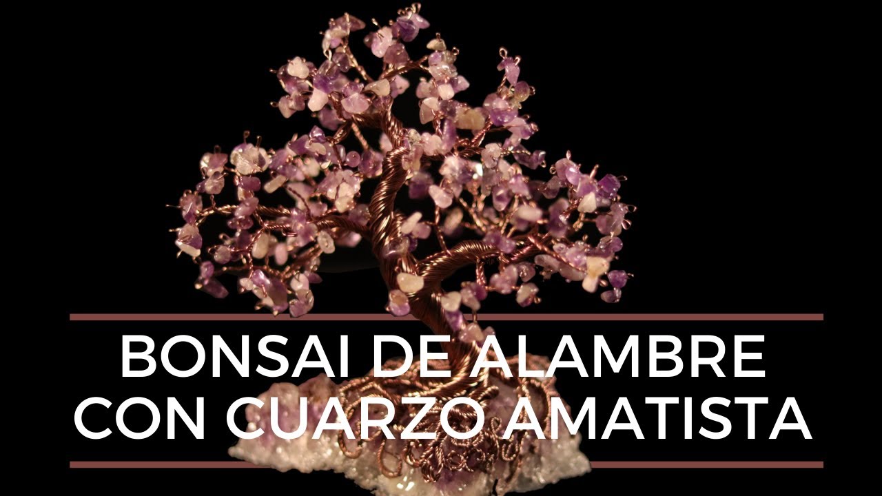 🌳🍃BONSAI DE ALAMBRE CON PIEDRA CUARZO AMATISTA