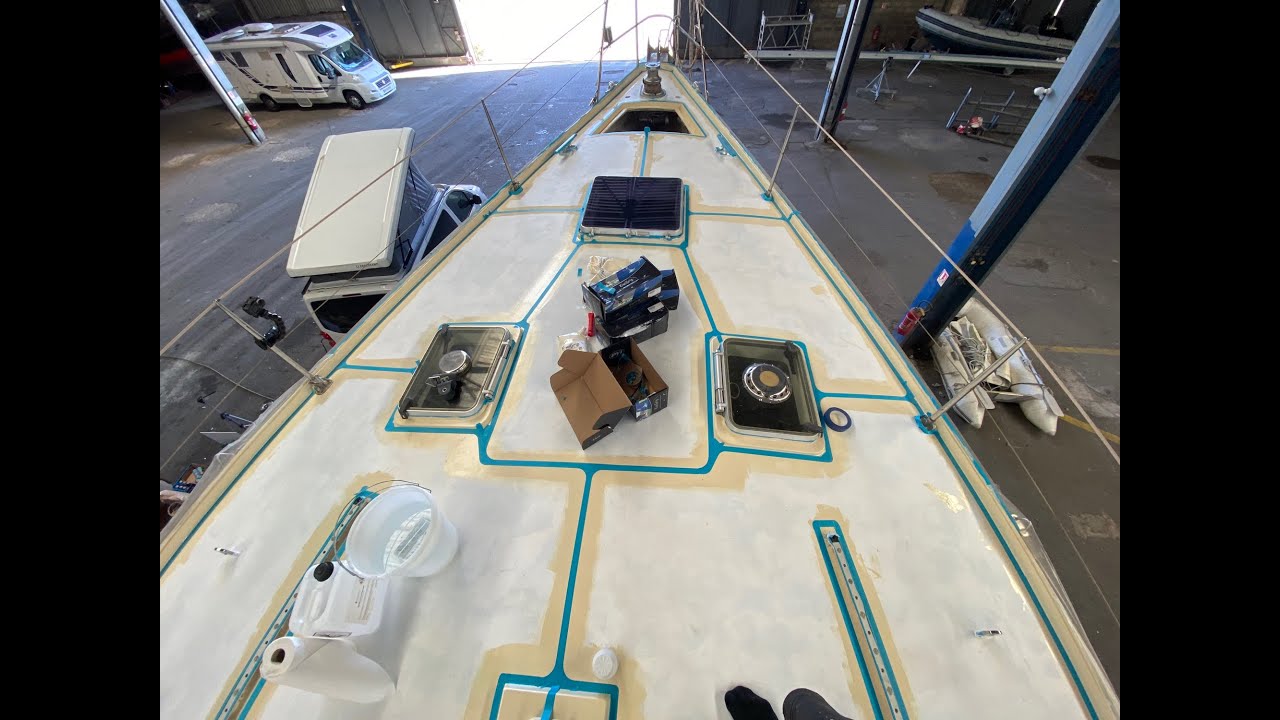 SV LIMA Teak deck 5 How to paint a sailing yacht deck with epoxy