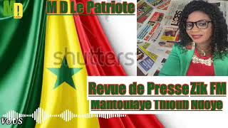 Revue de Presse Zik Fm Wolof Mantoulaye Thioub Ndoye du Vendredi 20 Octobre 2023