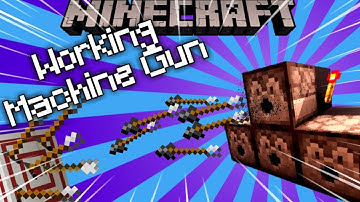 ✔️How to build a REAL Working MACHINE GUN in Minecraft PE [ No MODS]