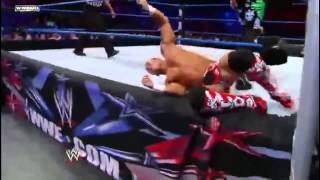Springboard Back Elbow to opponent on the apron   Trent Barreta