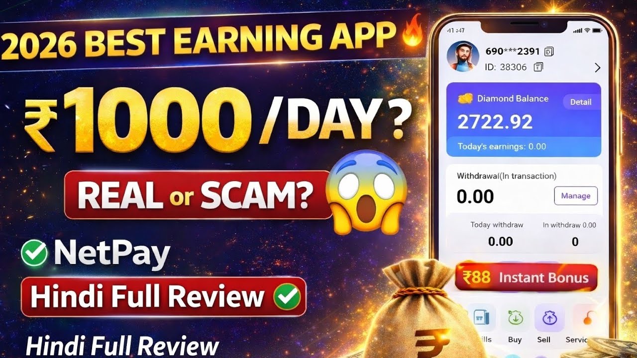 Best earning app in 2026|| netpay earning app||netpay mai kasai register kare || netpay real or fake
