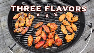 Chicken Wings on the Weber Kettle | 3 Sauce Recipes