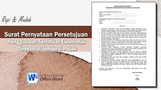 Surat Pernyataan Persetujuan Penggunaan Sertifikat Elektronik Direktorat Jenderal Pajak