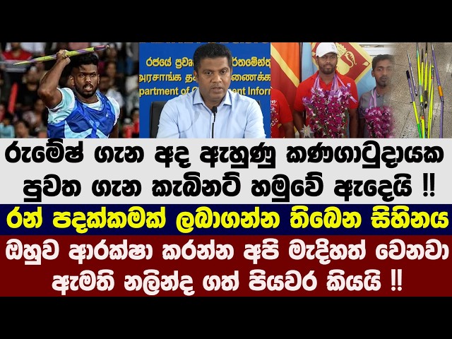 රුමේෂ් ගැන අද ඇහුණු කණගාටුදායක පුවත ගැන කැබිනට් හමුවේ ඇදෙයි !!ඔහුව ආරක්ෂා කරන්න අපි මැදිහත් වෙනවා