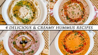 HUMMUS 4 Ways Using 4 DIFFERENT Beans | Easy HUMMUS RECIPES