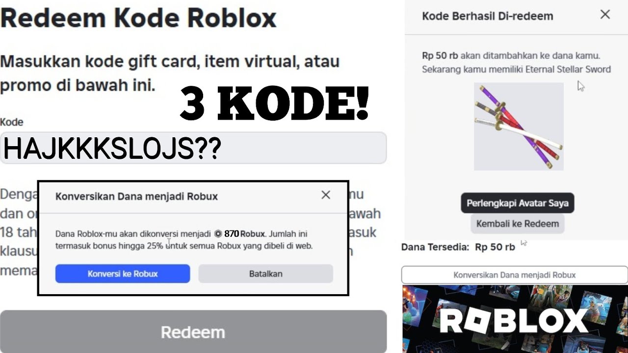 CEPAT AMBIL! 3 KODE REDEEM ROBUX GRATIS KODE REDEEM ROBUX DI ROBLOX ...