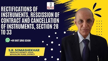 Rectification of Instruments, Rescission of Contracts and Cancellation of Instruments: Somasekhara