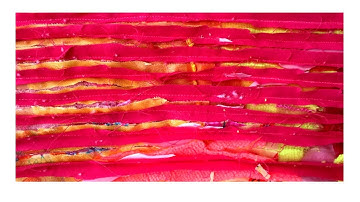 SLASHING FABRIC textiles technique | fabric slashing method uses all your fabric scraps to make art