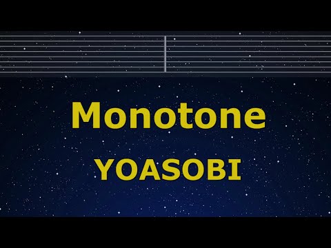 Karaoke Monotone YOASOBI No Guide Melody Instrumental Lyric Romanized 