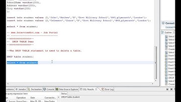 TAMIL TABLE DROP SQL QUERY DEMO