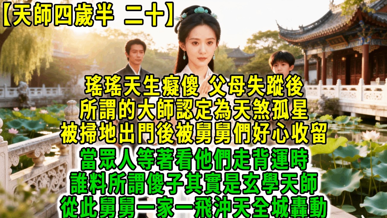 天師四歲半(二十)瑤瑤天生癡傻，父母失蹤後，所謂的大師認定為天煞孤星，被掃地出門後被舅舅們好心收留，當眾人等著看他們走背運時誰料所謂傻子其實是玄學天師，從此舅舅一家一飛沖天全城轟動！#荷上清風 #爽文