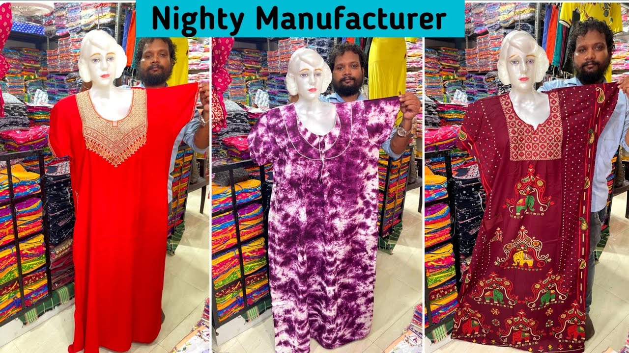 SAI CREATION# NIGHTY GOWN WHOLESALE MARKET Biggest Nighty saree petticoat  manufacturer in mumbai - YouTube