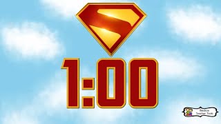 1 Minute Timer | Flying Superman Logo Visual Countdown