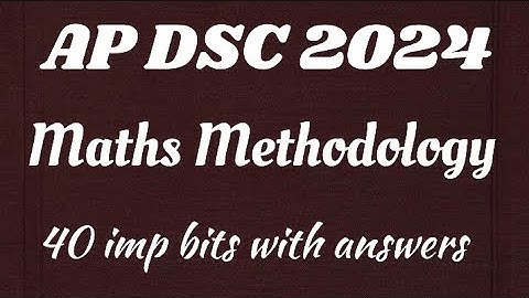 AP DSC 2024 Maths Methodology imp bits with answers in English medium #apdsc2024 #maths #dscmaths